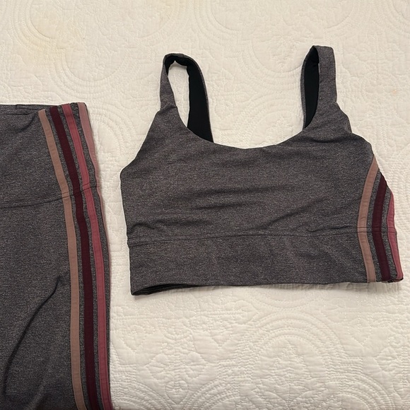 NWOT Lululemon Take A Hint Bra and Legging SET in Heathered Grey Size 6 - Picture 7 of 14